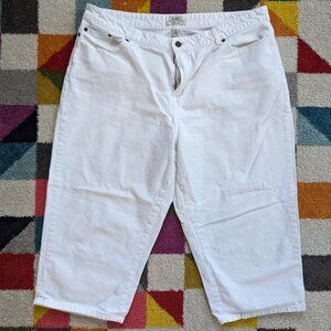 Women's LL Bean Classic White Cropped Jeans Size 20 Petite ID 268523